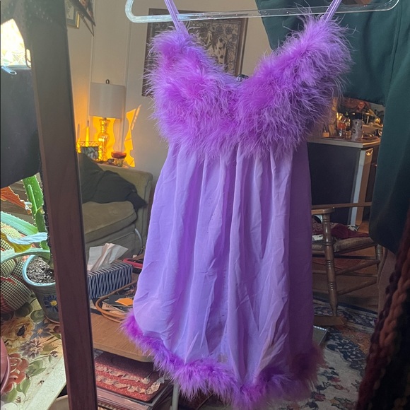 Dolls Kill Other - Purple Feather Trim Fembot Costume